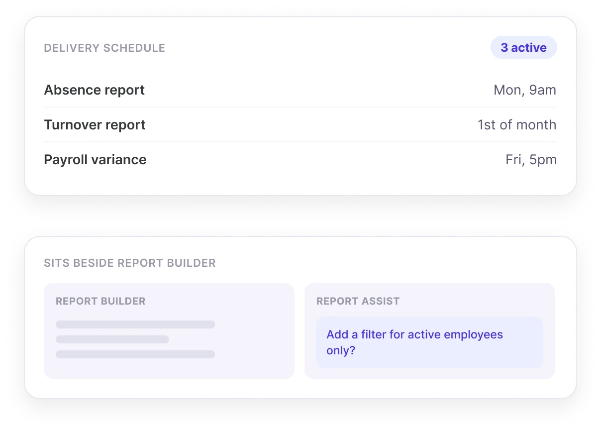 Report Assist delivering reports on schedule alongside the report builder
