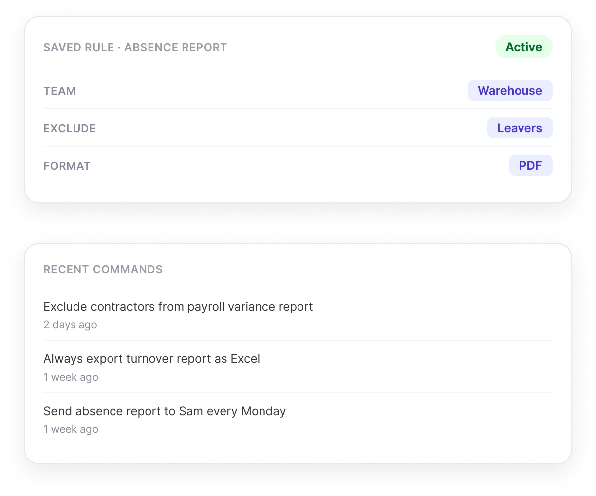 Report Assist saving a report rule to run automatically